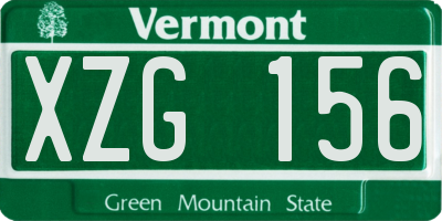 VT license plate XZG156