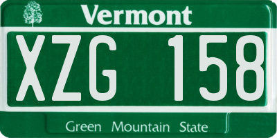 VT license plate XZG158