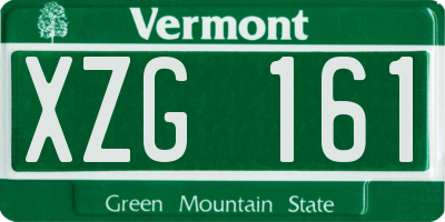 VT license plate XZG161