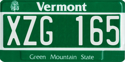 VT license plate XZG165