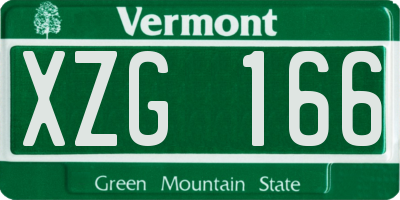 VT license plate XZG166