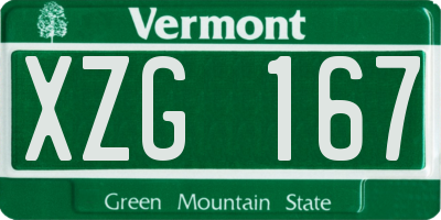 VT license plate XZG167