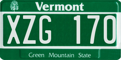 VT license plate XZG170