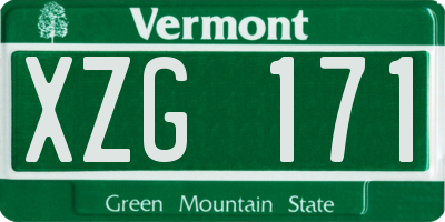 VT license plate XZG171