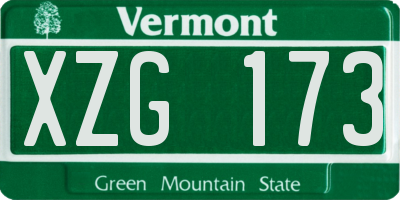 VT license plate XZG173