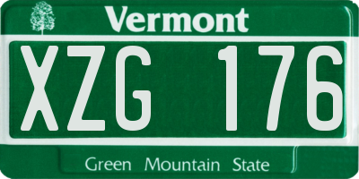 VT license plate XZG176