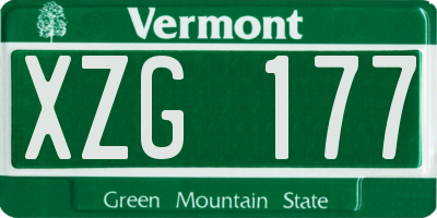 VT license plate XZG177