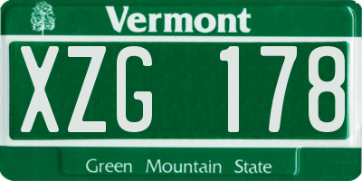 VT license plate XZG178
