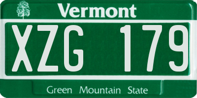 VT license plate XZG179