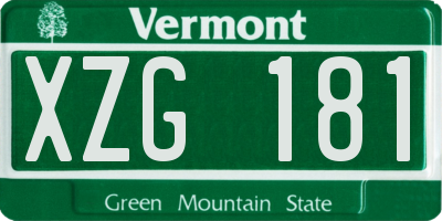 VT license plate XZG181