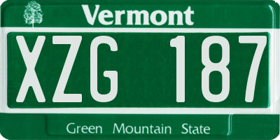 VT license plate XZG187