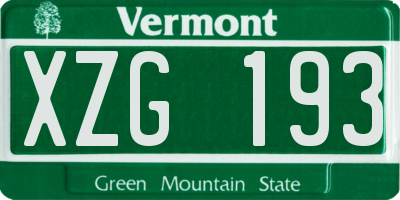 VT license plate XZG193