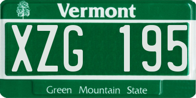 VT license plate XZG195