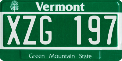 VT license plate XZG197