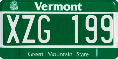 VT license plate XZG199