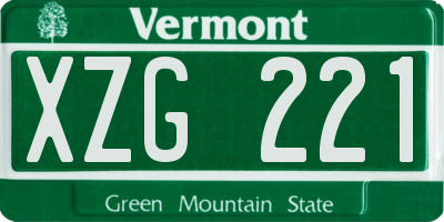 VT license plate XZG221
