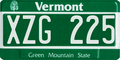 VT license plate XZG225
