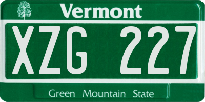 VT license plate XZG227