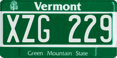 VT license plate XZG229