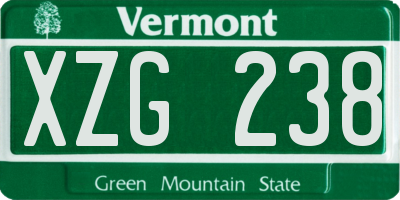 VT license plate XZG238