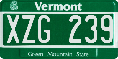 VT license plate XZG239
