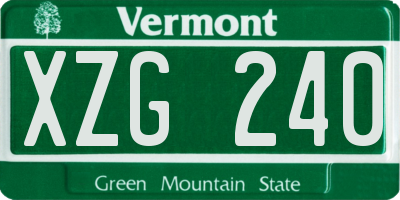 VT license plate XZG240