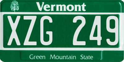 VT license plate XZG249