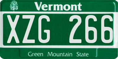 VT license plate XZG266