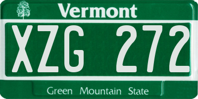 VT license plate XZG272