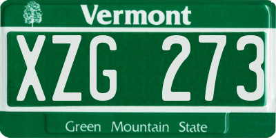 VT license plate XZG273