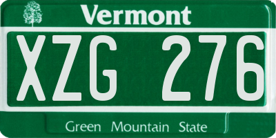 VT license plate XZG276