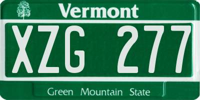 VT license plate XZG277