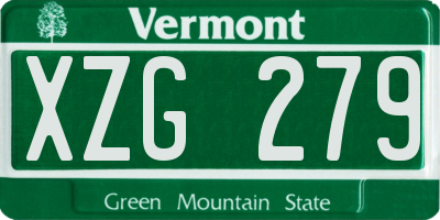 VT license plate XZG279