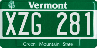 VT license plate XZG281