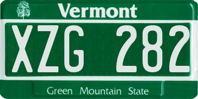 VT license plate XZG282
