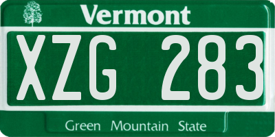 VT license plate XZG283