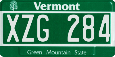 VT license plate XZG284