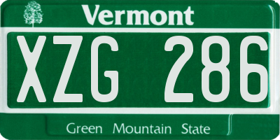 VT license plate XZG286