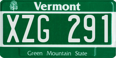VT license plate XZG291