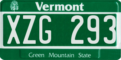 VT license plate XZG293