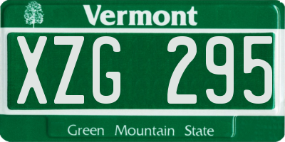 VT license plate XZG295