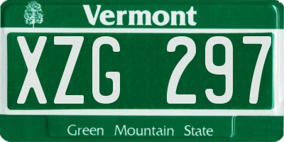 VT license plate XZG297