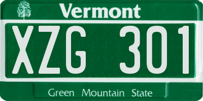 VT license plate XZG301