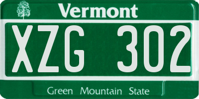VT license plate XZG302