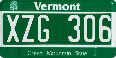 VT license plate XZG306