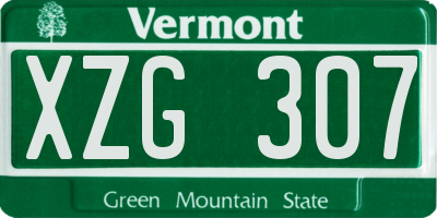VT license plate XZG307