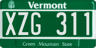 VT license plate XZG311