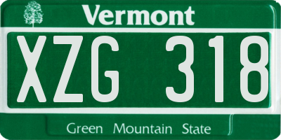 VT license plate XZG318
