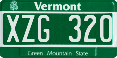 VT license plate XZG320