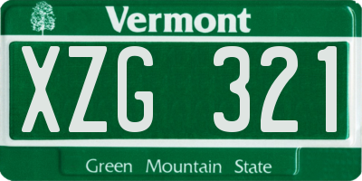 VT license plate XZG321
